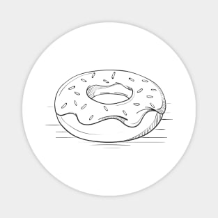 Uncolored Donut Sketch Magnet